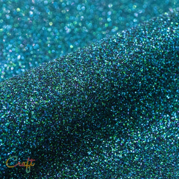 Opstrijkbare glitterflex folie om kleding te bedrukken lagune lagoon G0112 van Siser glitter flexfolie met glitters