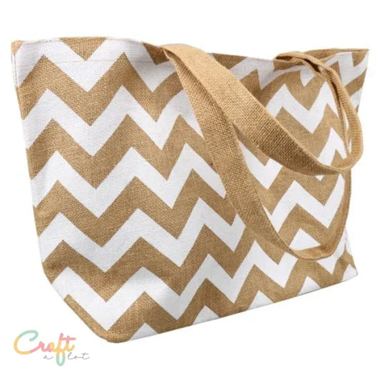 Jute Chevron Shopper - Boodschappentas • Tas