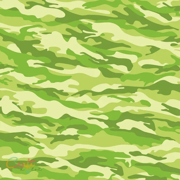 Camouflage Licht Groen - EK0203 - Geprinte zelfklevende vinyl Binnen • Buiten • eco-solvent • Exclusief • Geprint