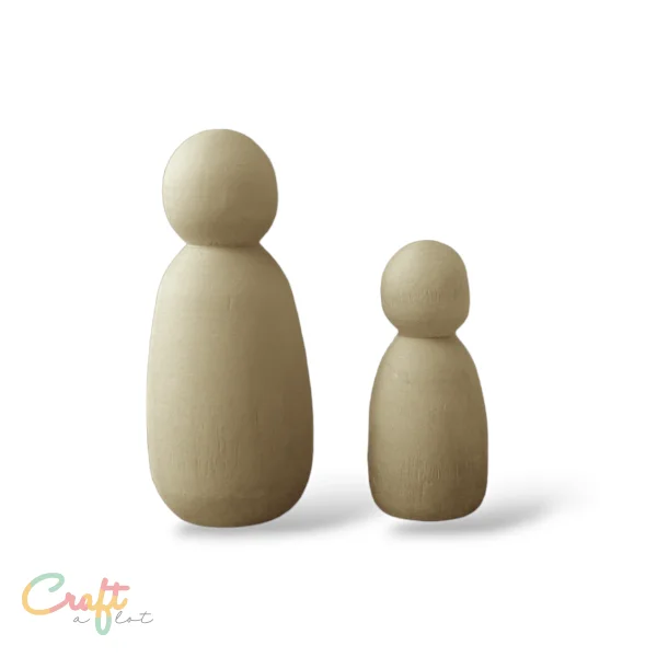 Pegdoll hout 6 of 8 cm - Fantasie • Hout • Openeinde • Sensorisch