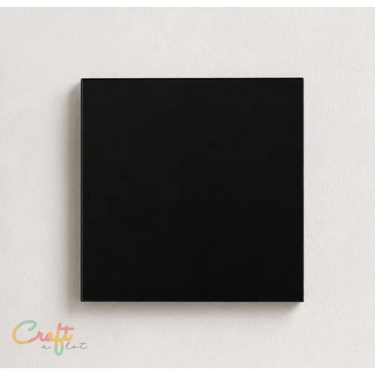 Plexiglas bord zwart 7 × 7 cm met dubbelzijdige tape