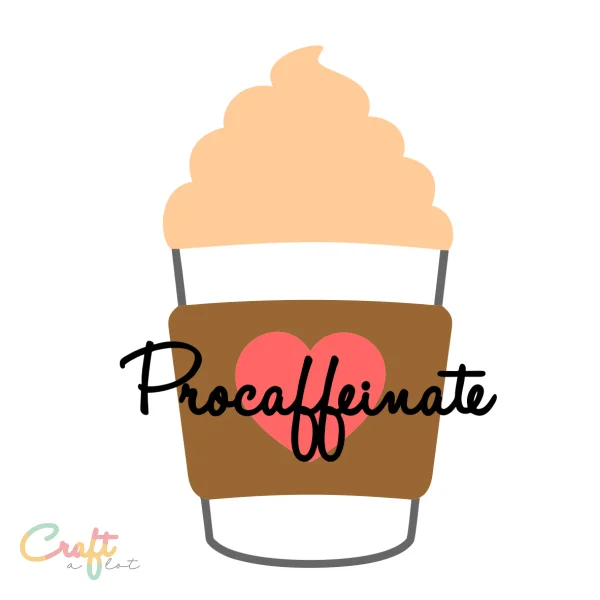 Free SVG Procaffeinate coffe to go cup with whippedcream multicolor