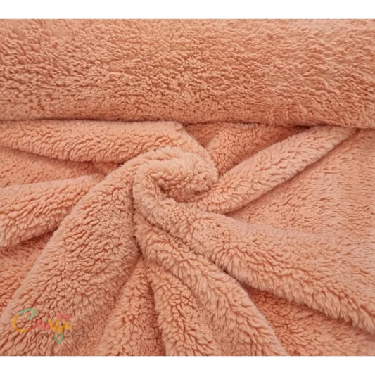 Teddy pluche zalm - Vacht Hobbystoffen • Naaiplezier Quilt Quilten Stoffen